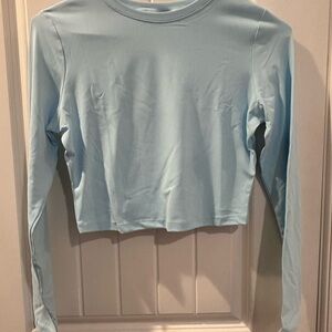 EZtrd293 Women's Baby Blue Crop Top